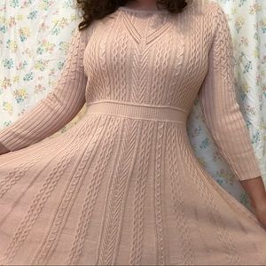 calvin klein light pink knit dress